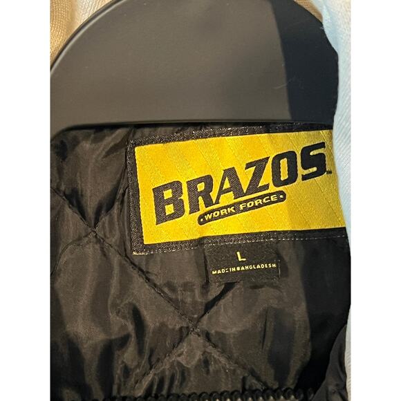 Brazos Work Force Hooded Flanel Jacket Snap Mens L - Picture 3 of 3